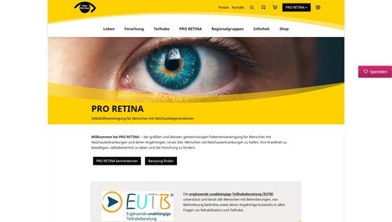 Pro Retina Deutschland e.V., Selbsthilfevereinigung von Menschen mit Netzhautdegenerationen